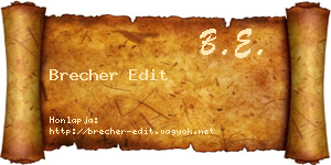 Brecher Edit névjegykártya